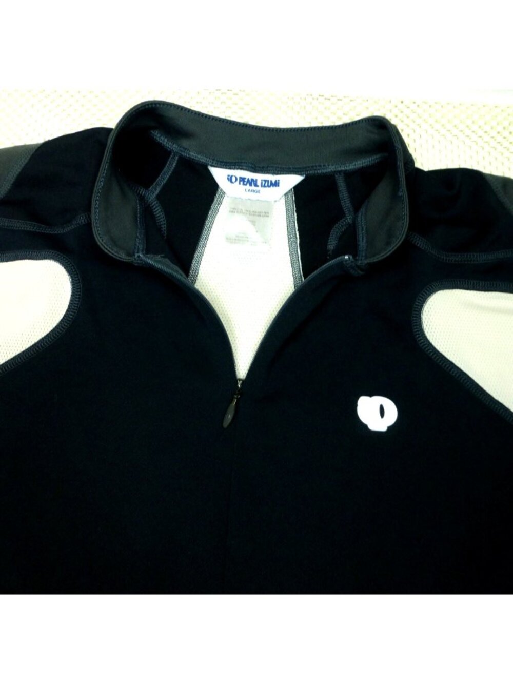 Pearl Izumi Cycling Jersey Black/Gray/White Large Short Sleeve 1/4 Zip Reflectiv - Picture 4 of 13
